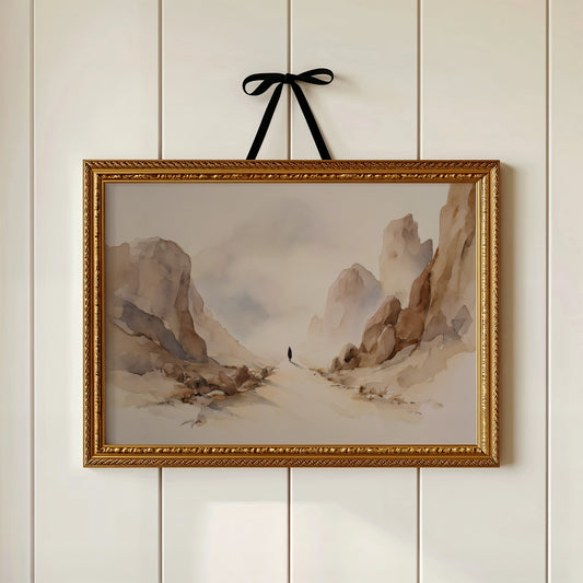 Silent Pilgrim Through Desert Canyons