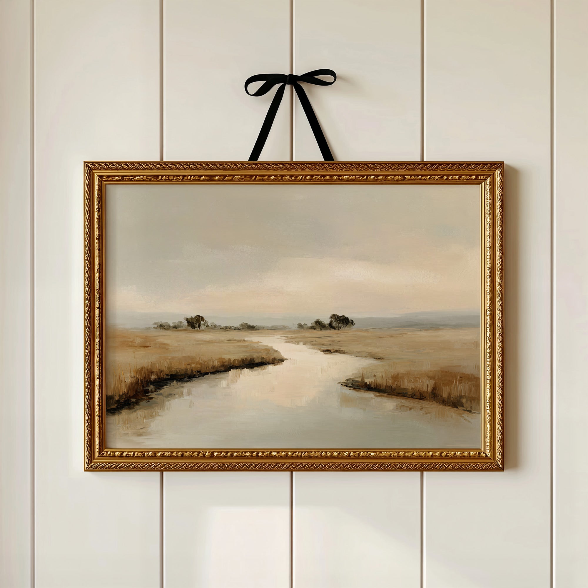 Whispered Reflections Across Ivory Marshlands