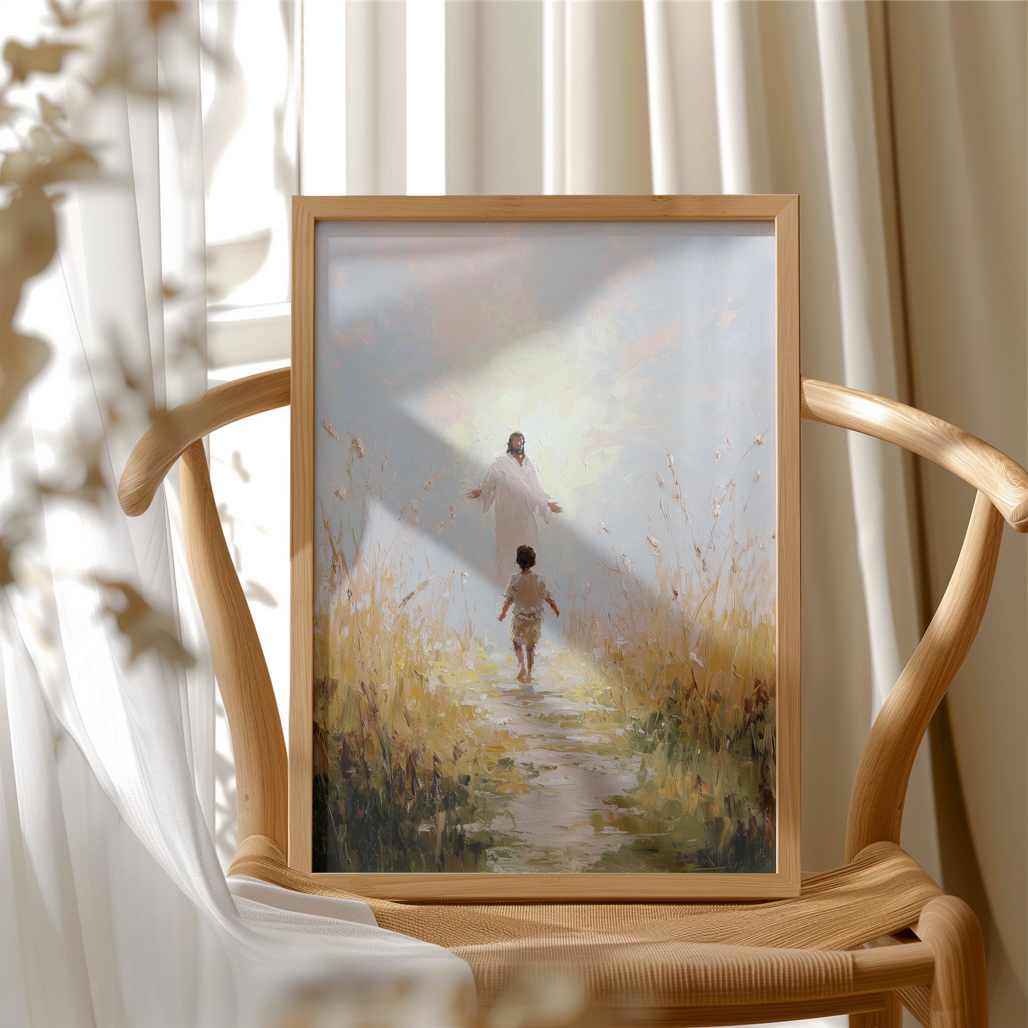 Illuminated Path Through Golden Fields