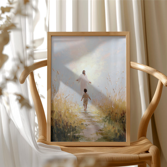 Illuminated Path Through Golden Fields