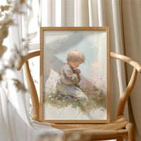 Innocent Prayer Among Wildflowers