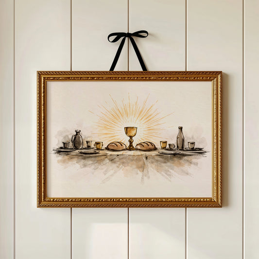 Sacred Chalice Illuminates Breaking Bread