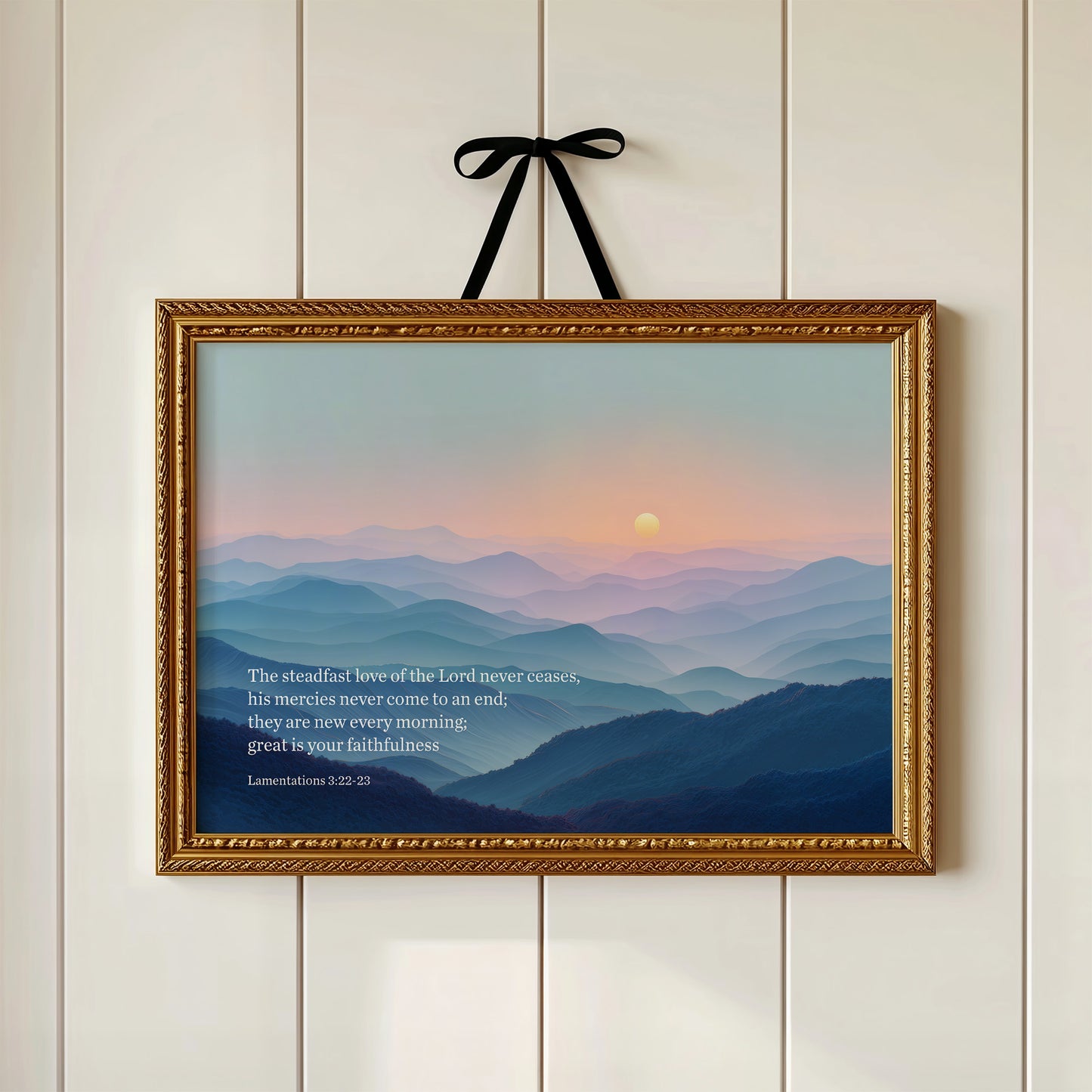 Mercies Dawn Over Azure Peaks Lamentations 3:22-23