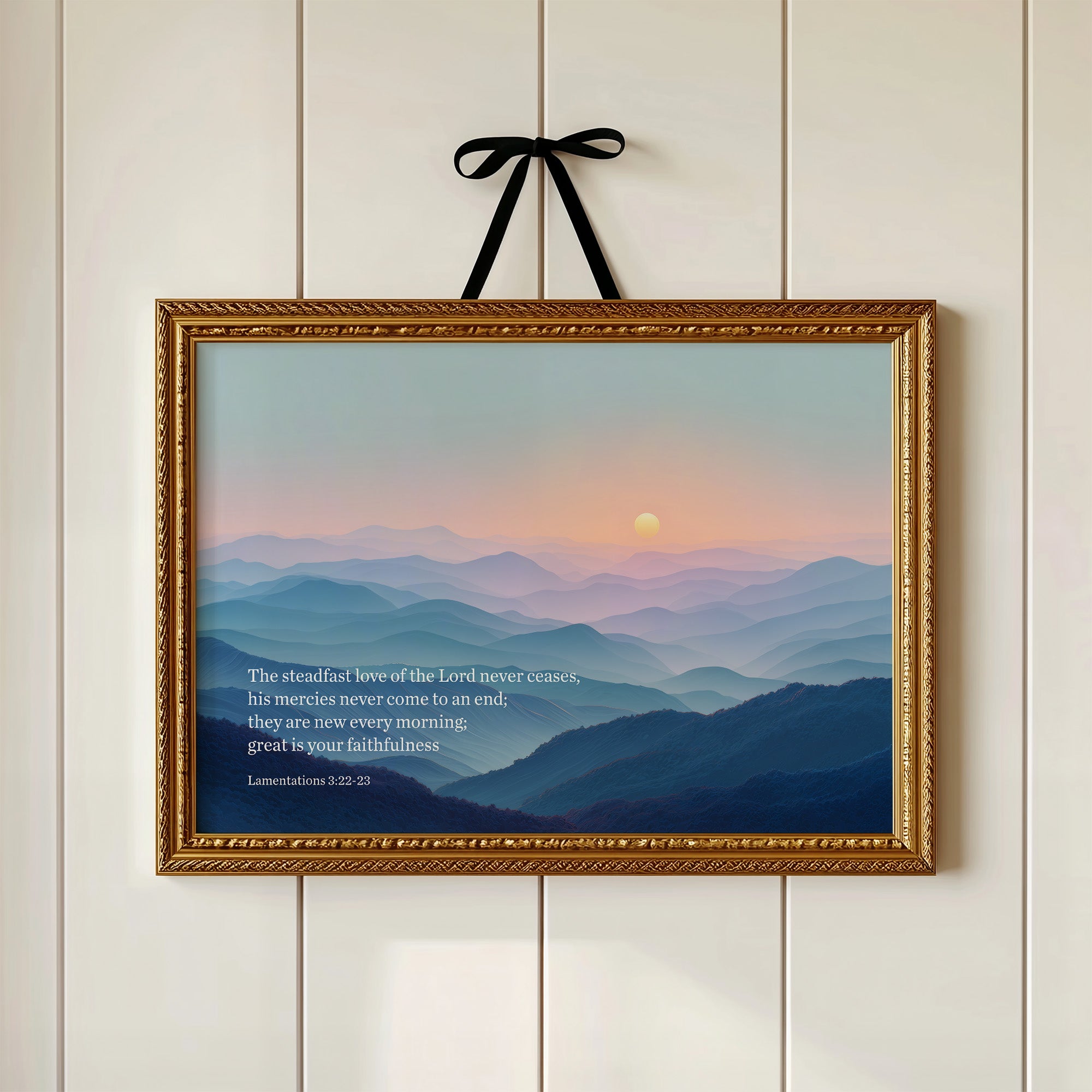 Mercies Dawn Over Azure Peaks Lamentations 3:22-23