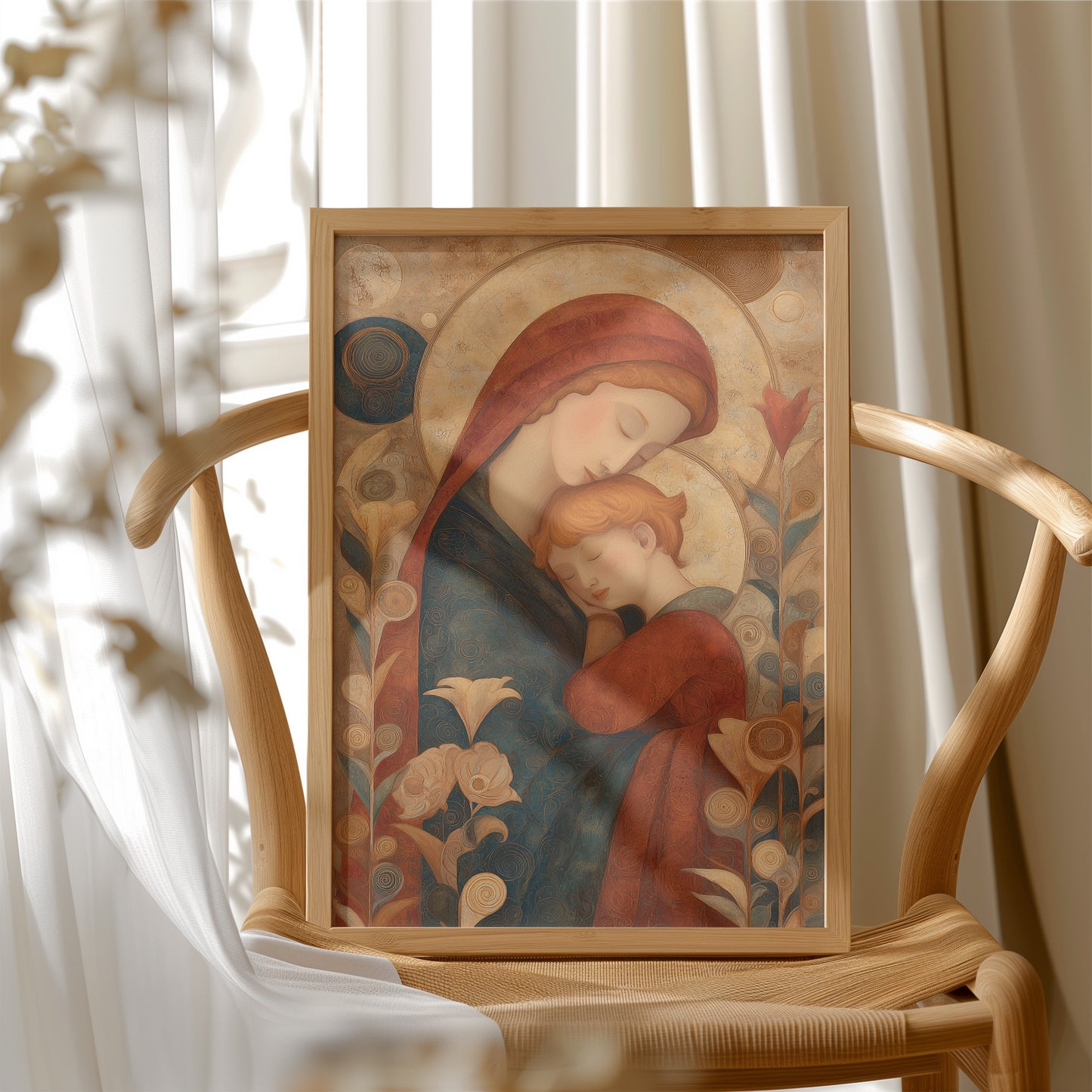 Eternal Embrace Among Celestial Blooms