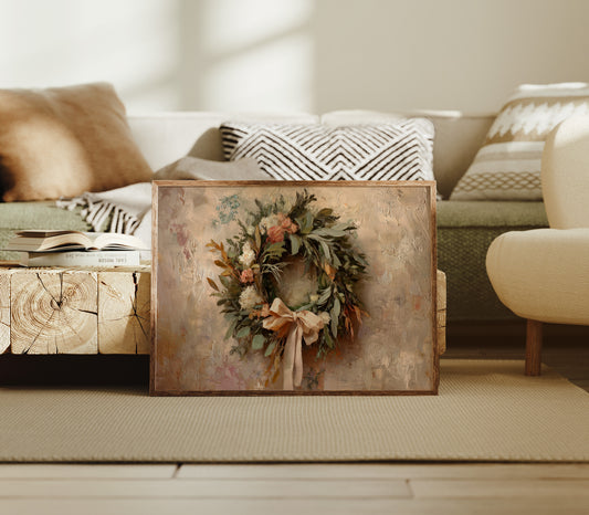 Wreath of Leaves and Soft Florals