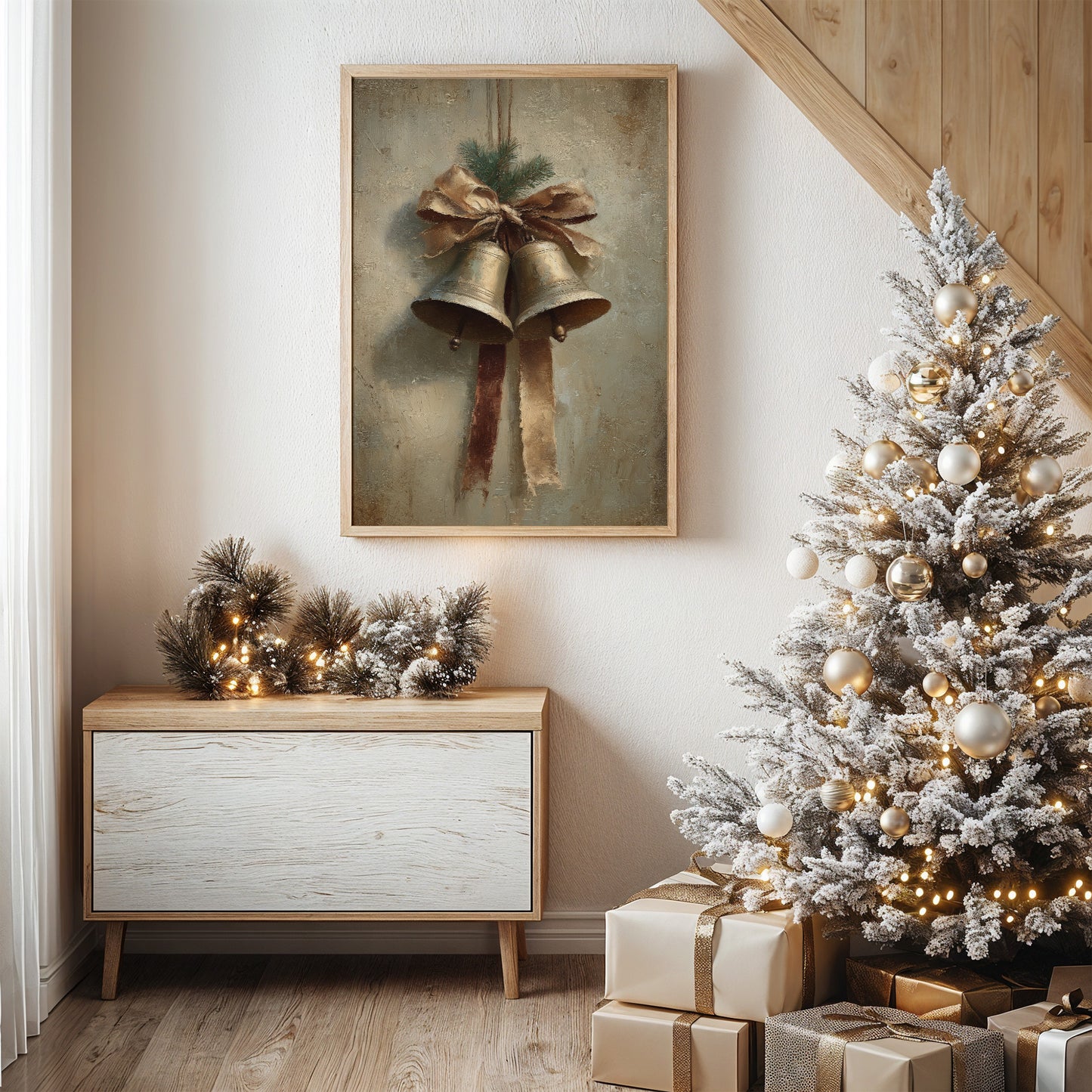 Yuletide Harmony: Silver Bells and Pine
