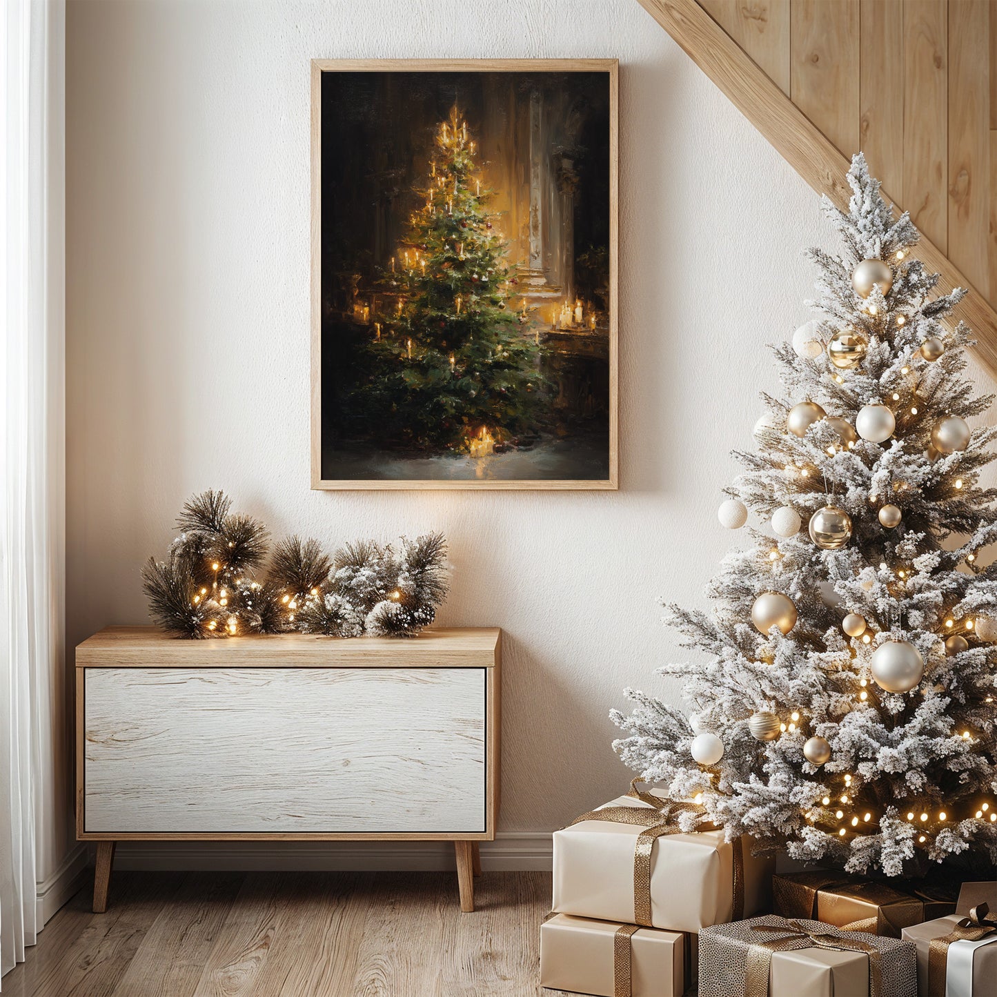 Candlelit Evergreen in Gilded Shadows