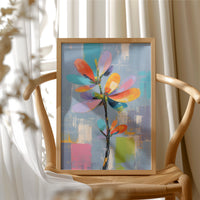 Chromatic Bloom Against Azure Canvas