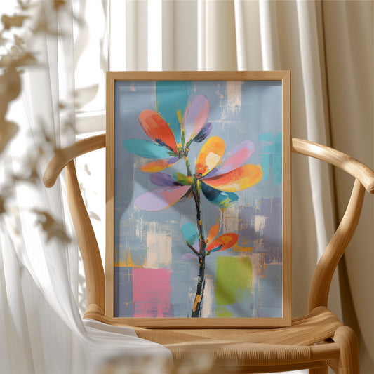Chromatic Bloom Against Azure Canvas