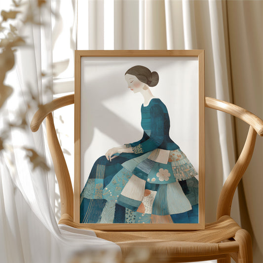 Patchwork Elegance in Teal Reverie