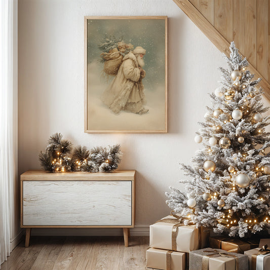 Santa Journeys Through Snowfall