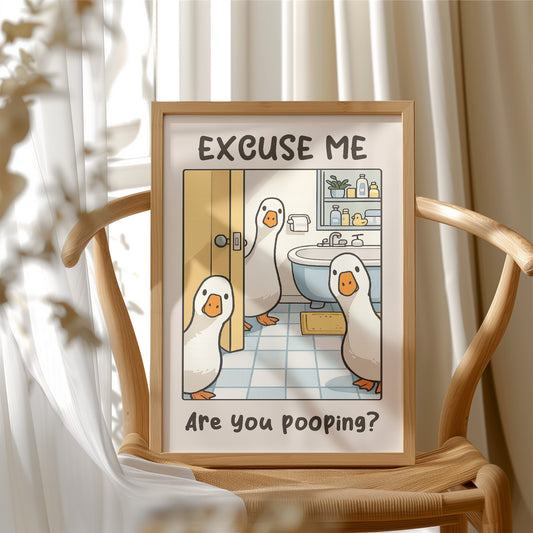 Bathroom Invasion: A Fowl Interruption