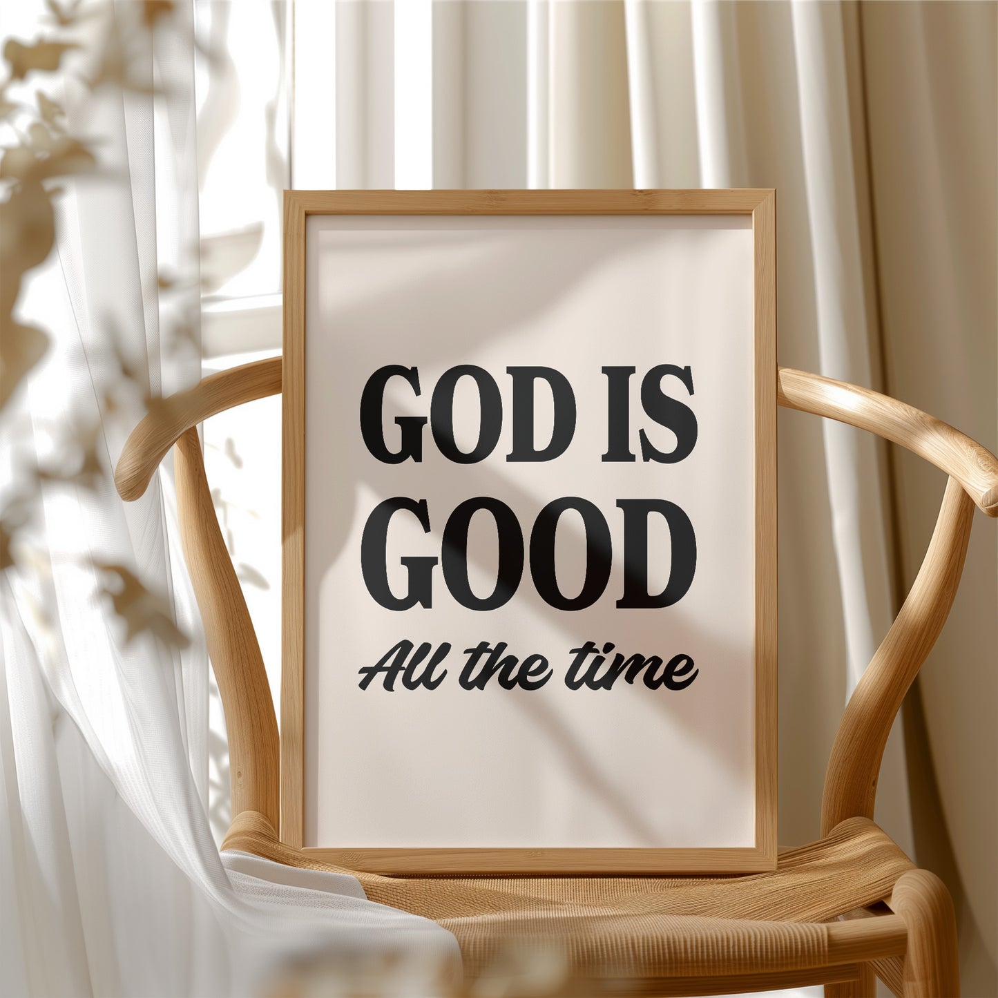 God is Good Affirmation in Bold Typography