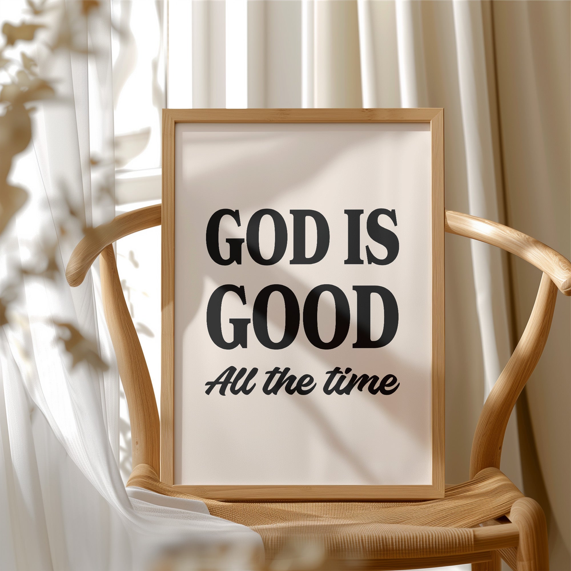 God is Good Affirmation in Bold Typography