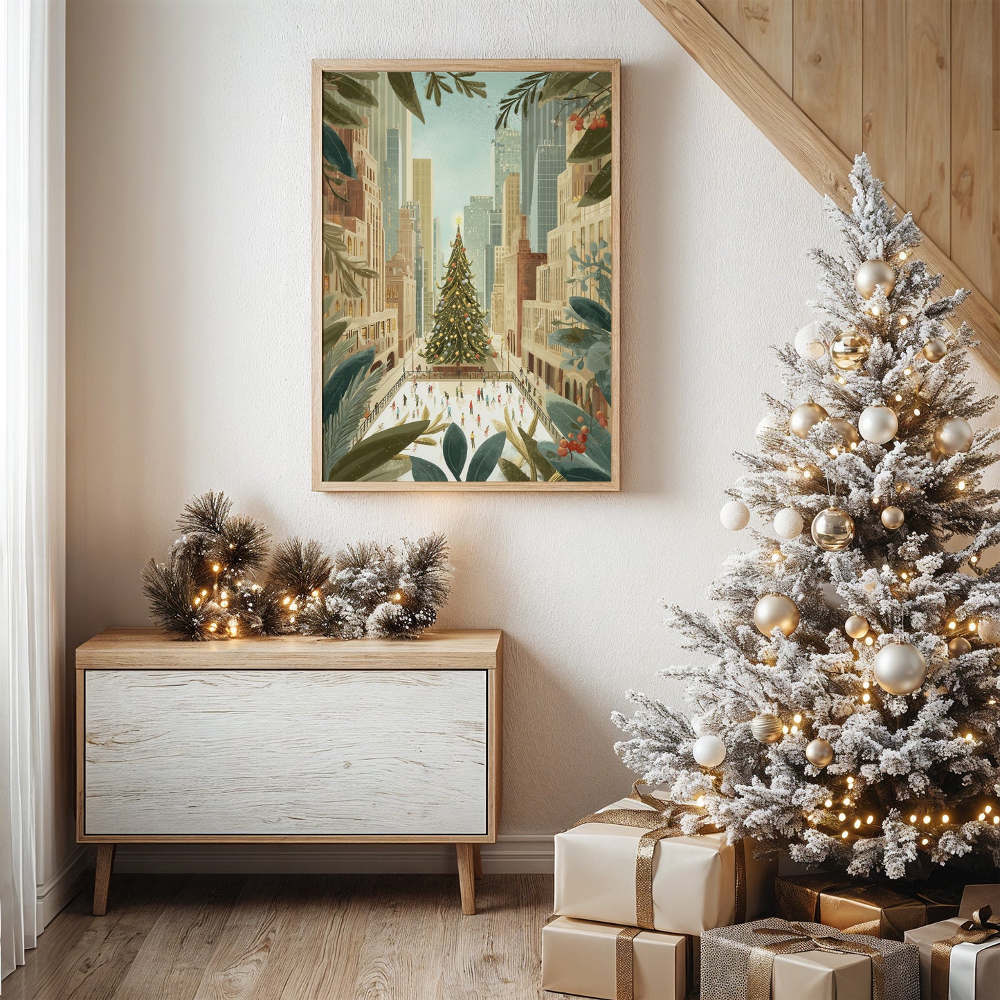 Metropolitan Yuletide: Skaters Beneath the Star