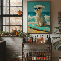Beach Day Cool: Pup on a Surfboard