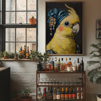 Royal Plumage: Cockatiel in Sapphire Turban