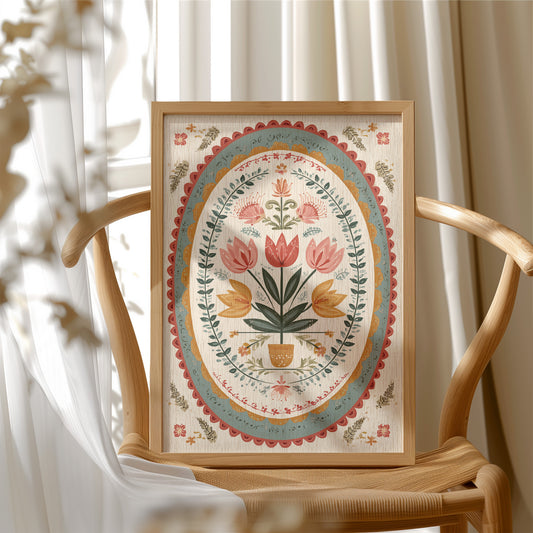 Botanical Heritage: Folk Art Blossoms