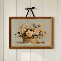 Woven Basket Cradles Peach Blooms