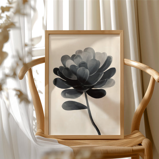 Monochrome Bloom in Shadowed Elegance