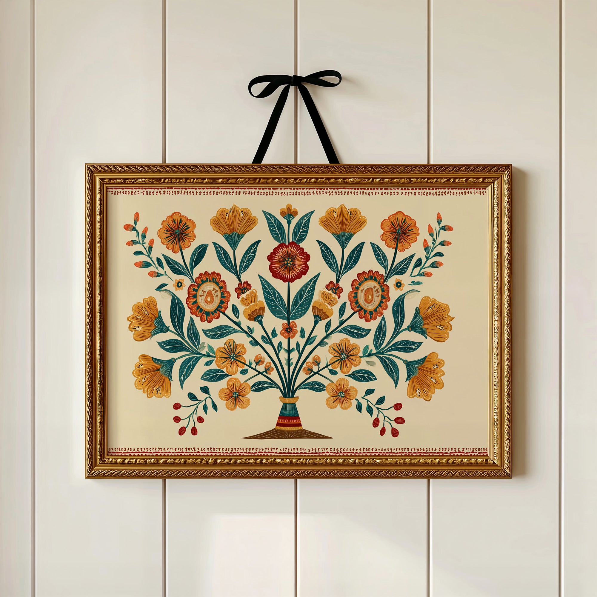 Amber Blooms in Folk Symmetry