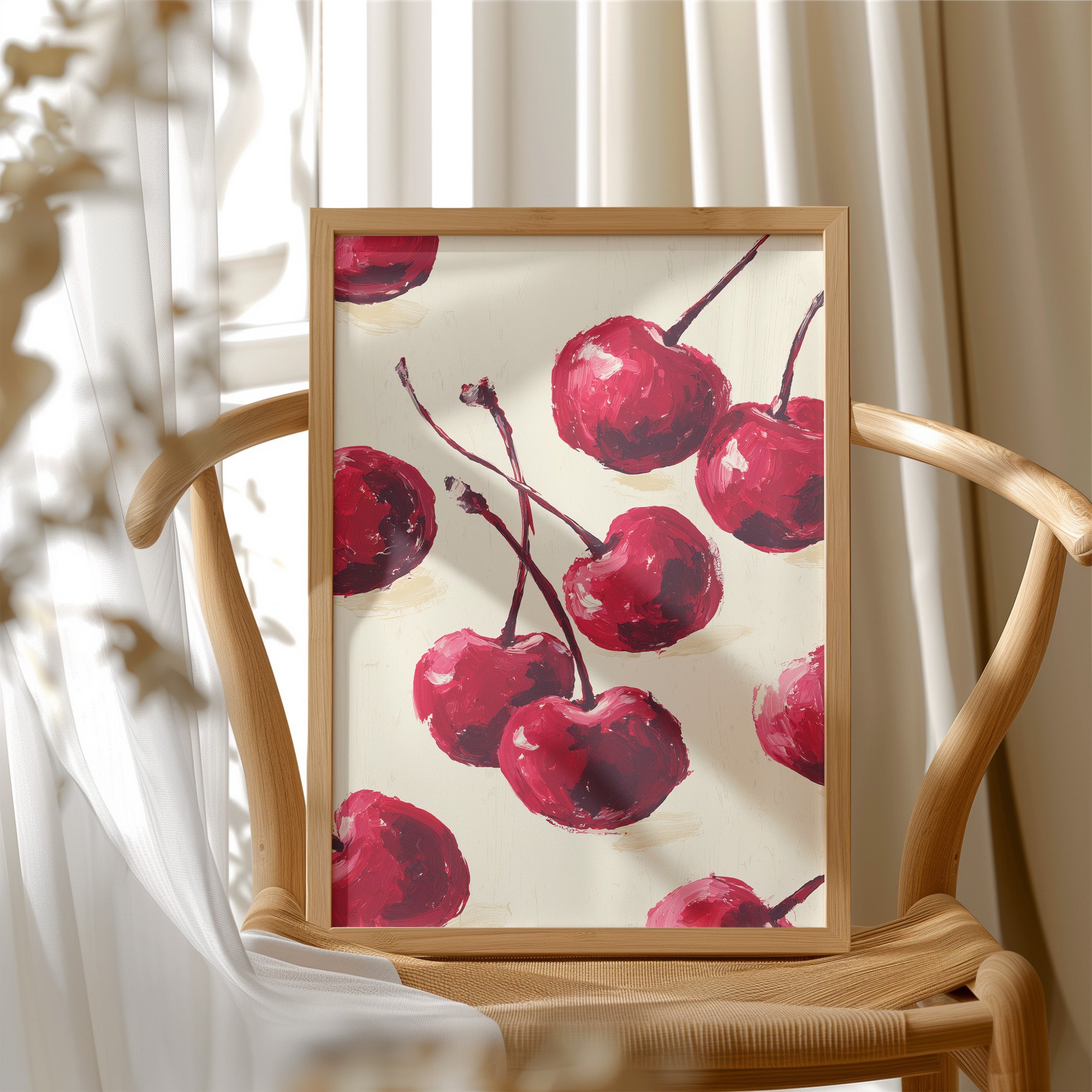Crimson Harvest: Cherries in Bold Brushstrokes