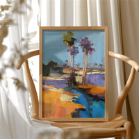 Coastal Palms in Abstract Twilight