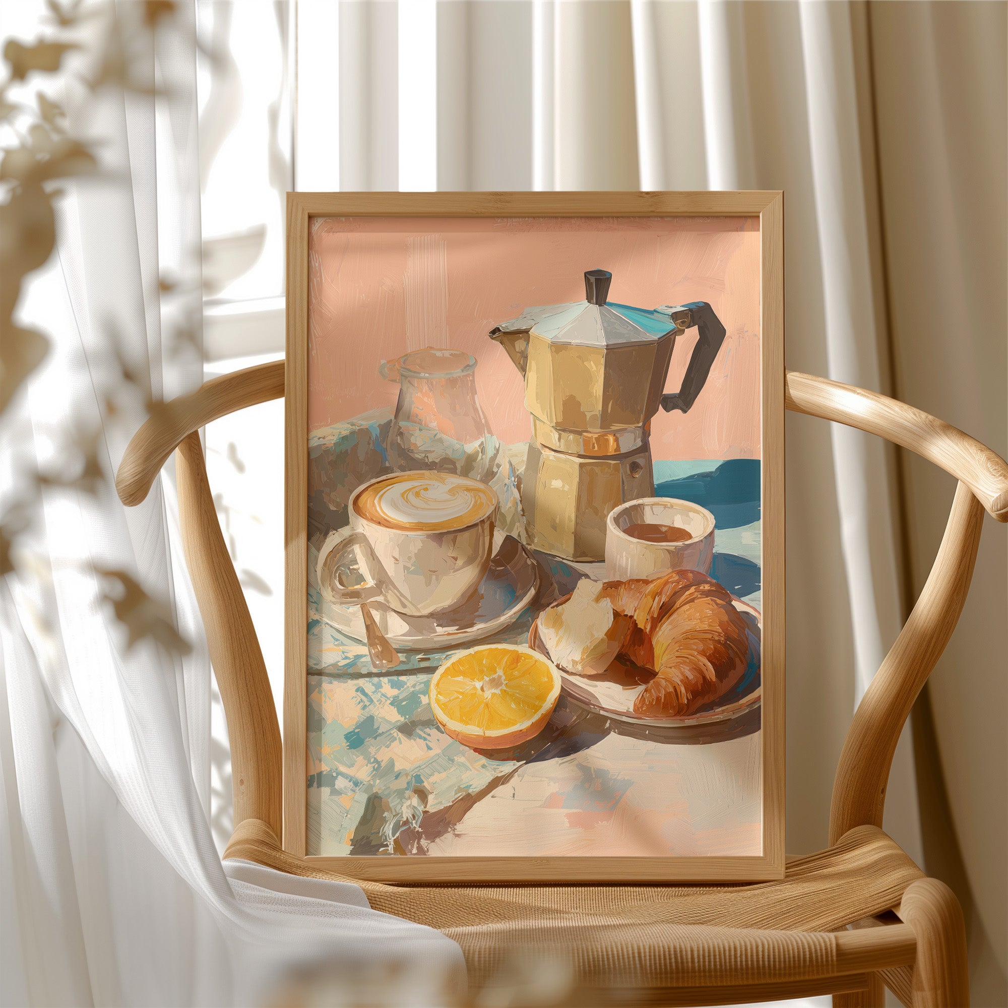 Golden Hour Brews On Painted Linen