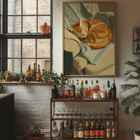 Orange Tabby Curls Into Afternoon