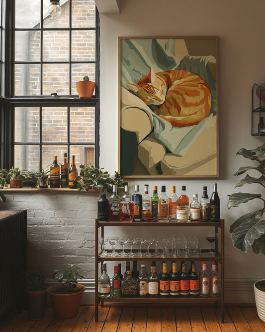 Orange Tabby Curls Into Afternoon