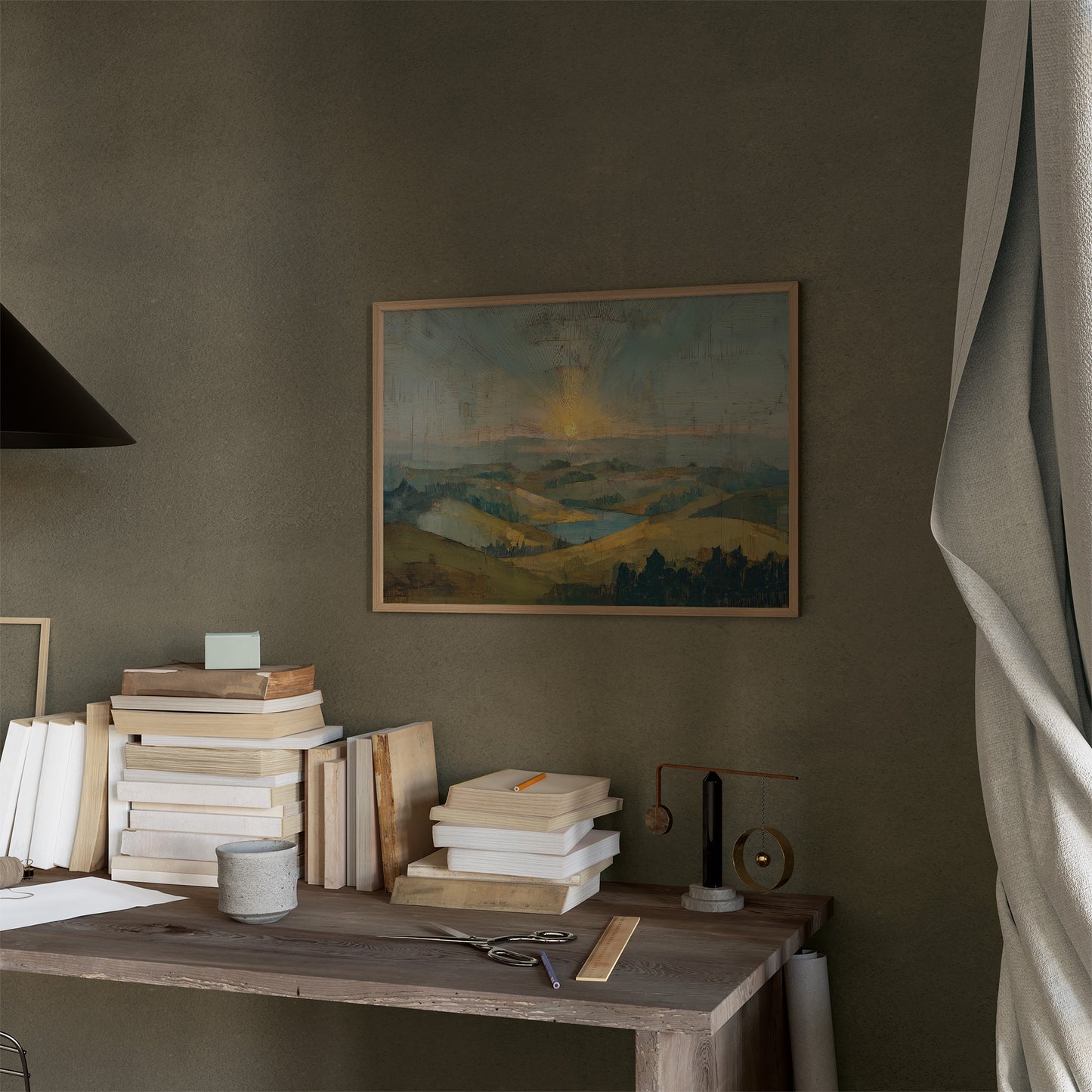 Dawn Breaks Over Rolling Hills