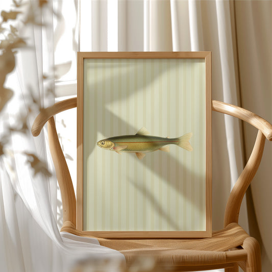 Silver Scales On Striped Wallpaper