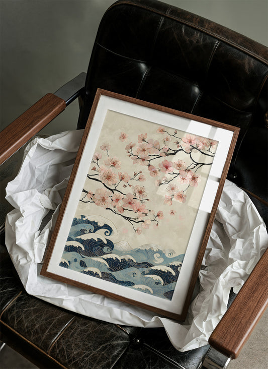 Ocean Waves Meet Cherry Blossoms