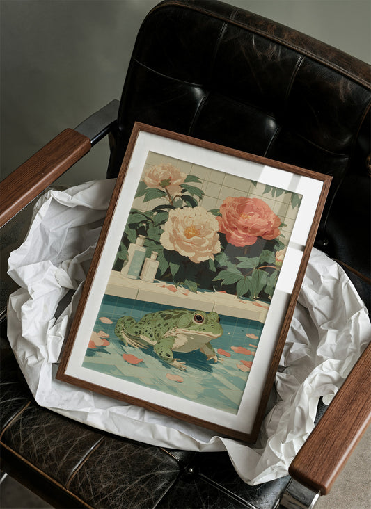 Frog Prince Meets Garden Peonies