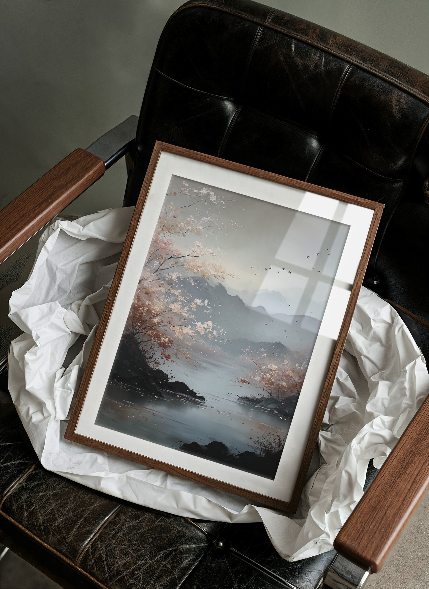 Cherry Blossoms Meet Mountain Lake