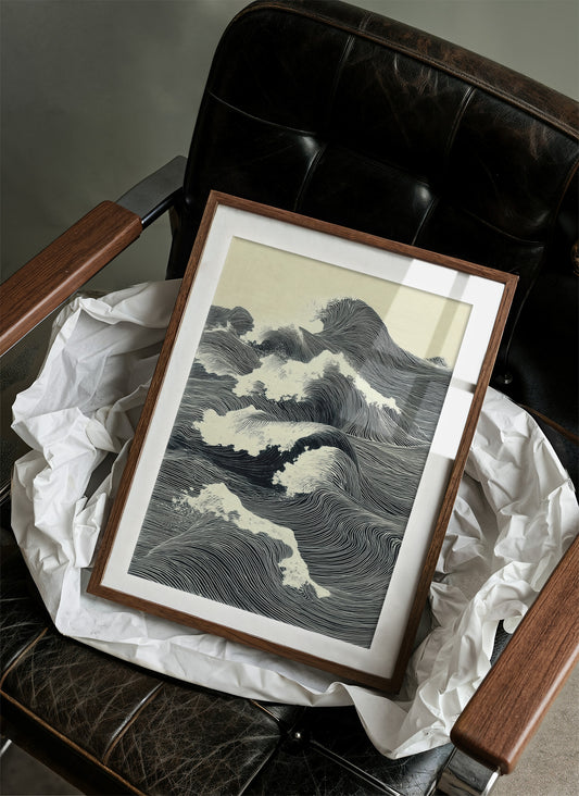 Waves Draw Stories In Midnight Ink