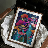 Midnight Garden Blooms Electric Dreams