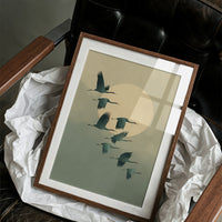 Cranes Dance Across Golden Dawn