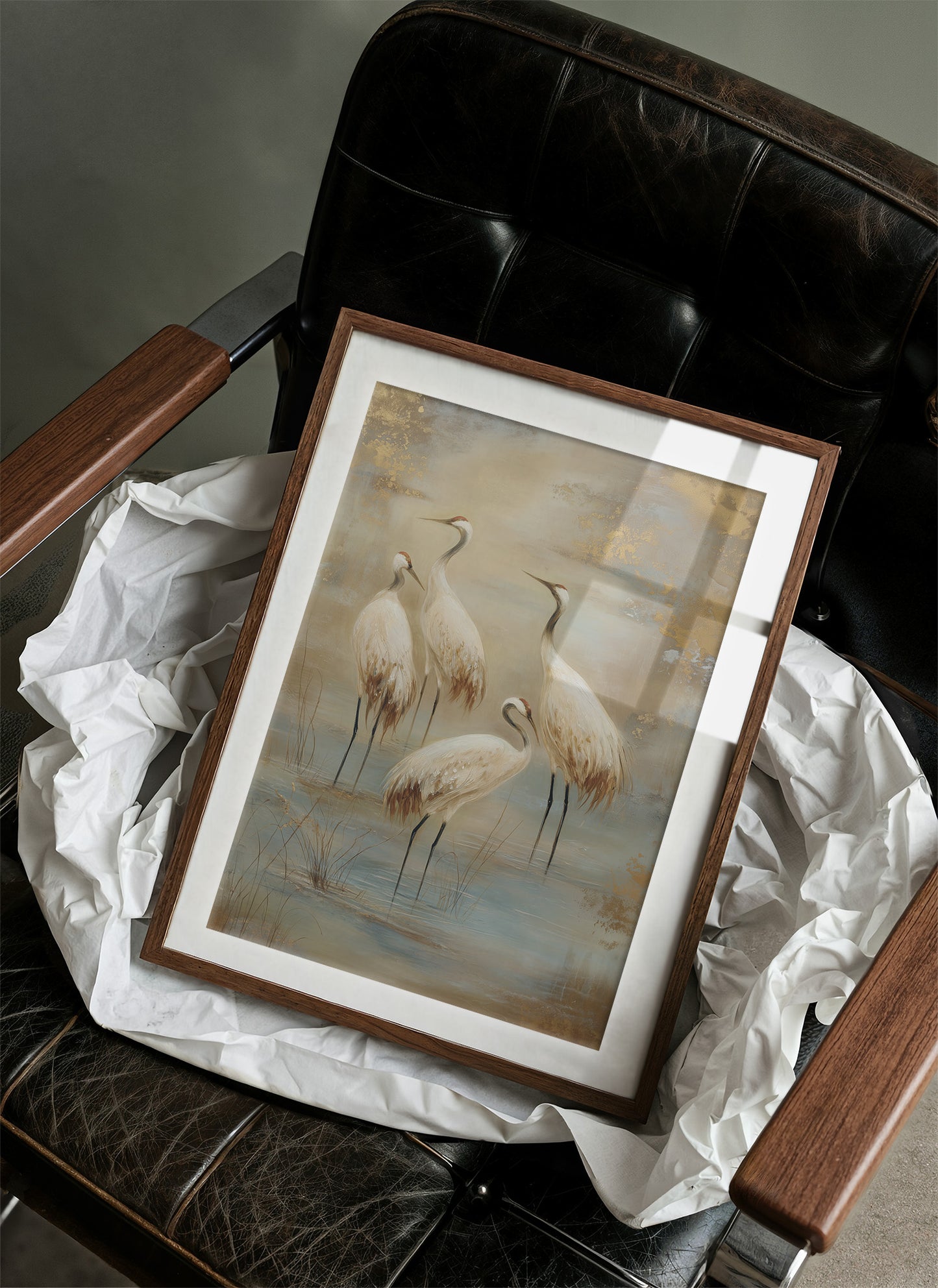 Cranes Dance In Morning Mist