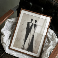 Monochrome Figures Dance Through Fog