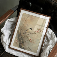 Little Bird Meets Cherry Blossom Spring