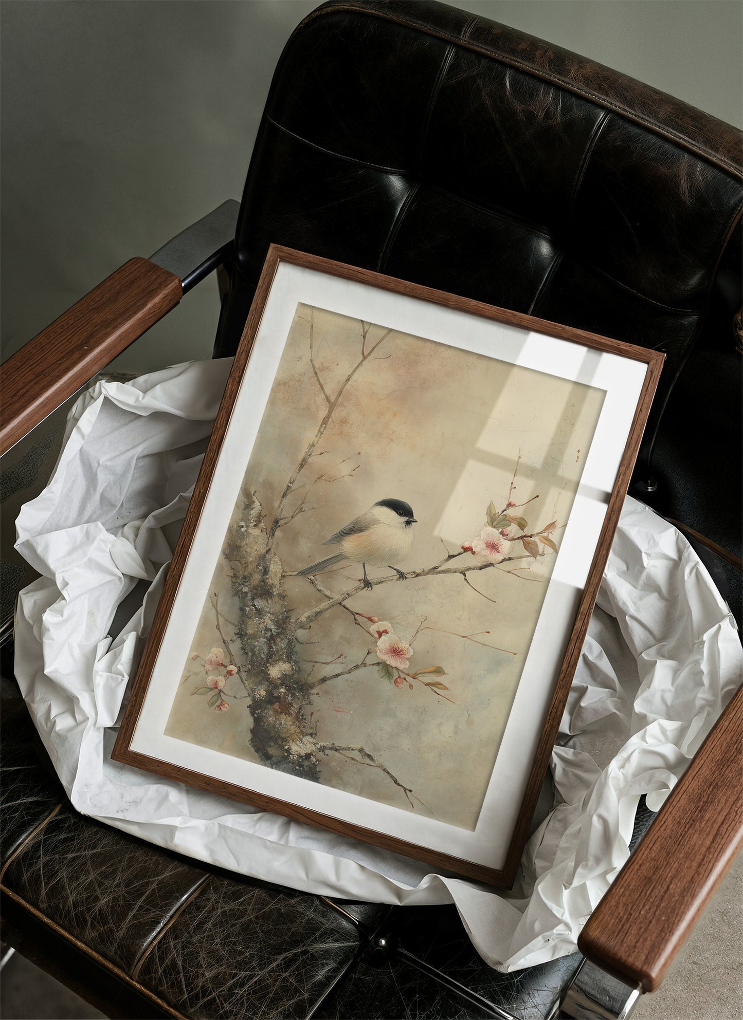 Little Bird Meets Cherry Blossom Spring