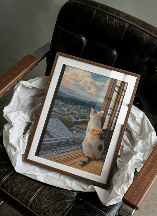 Calico Dreams On Window Ledge