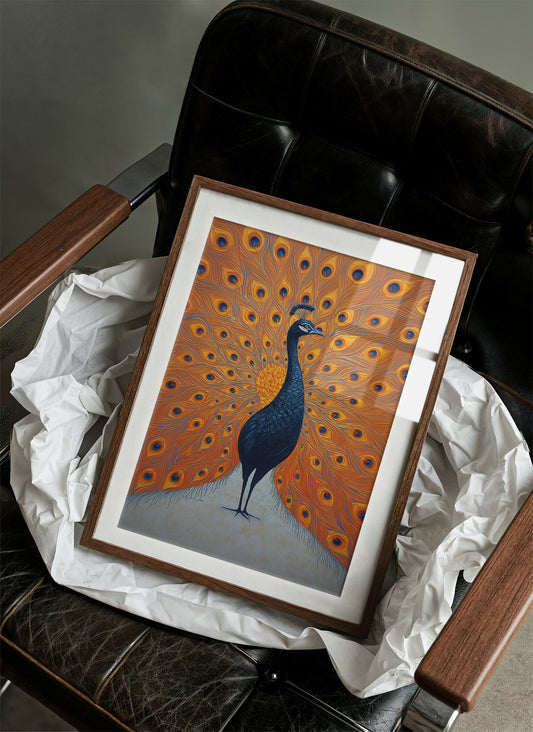 Proud Peacock Unfolds Golden Tales