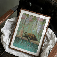 Turtle Dreams Among Wisteria Blooms