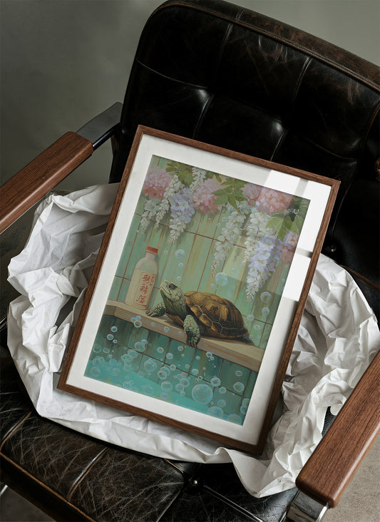 Turtle Dreams Among Wisteria Blooms