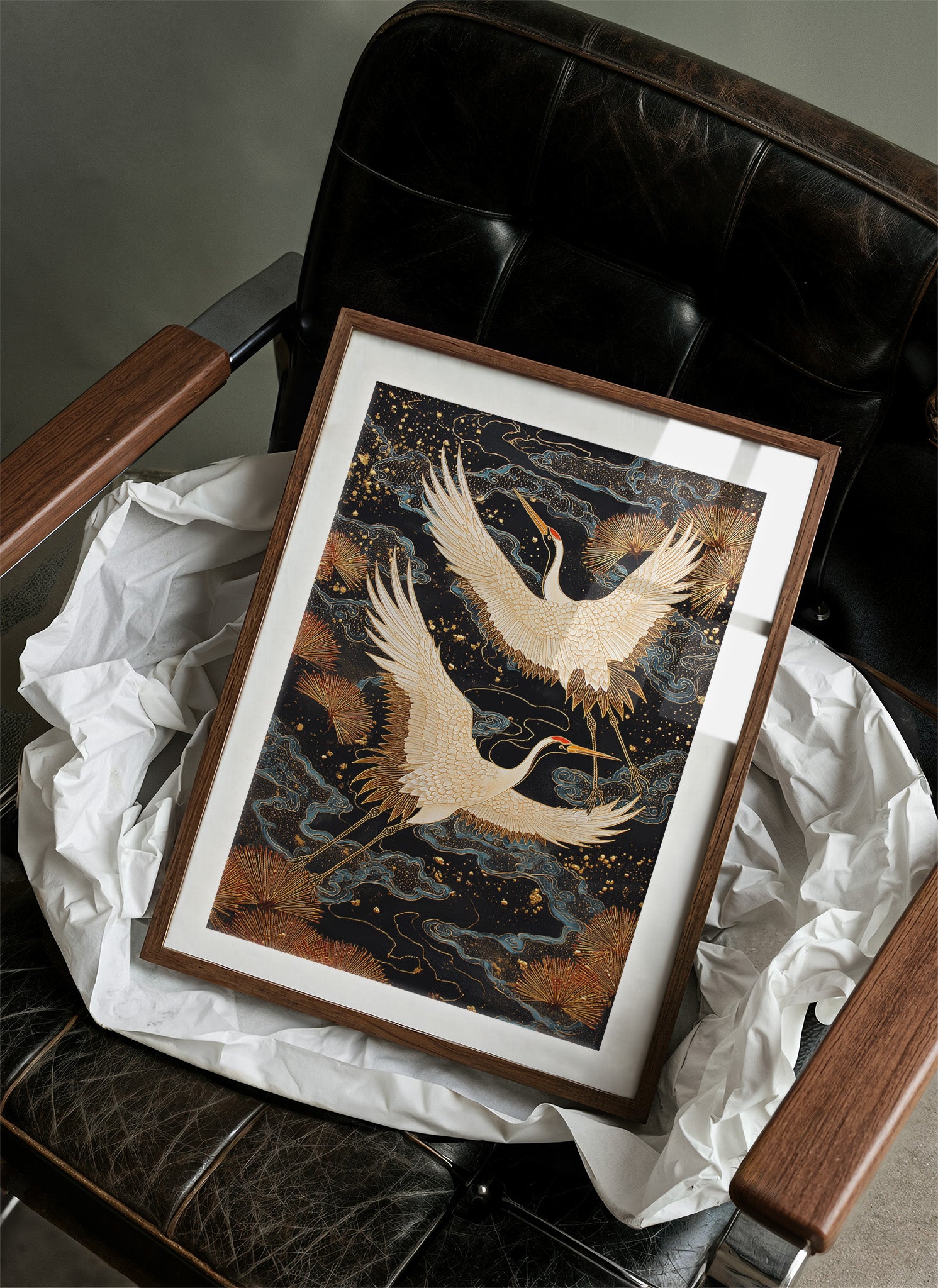 Celestial Cranes Dance Through Starlight