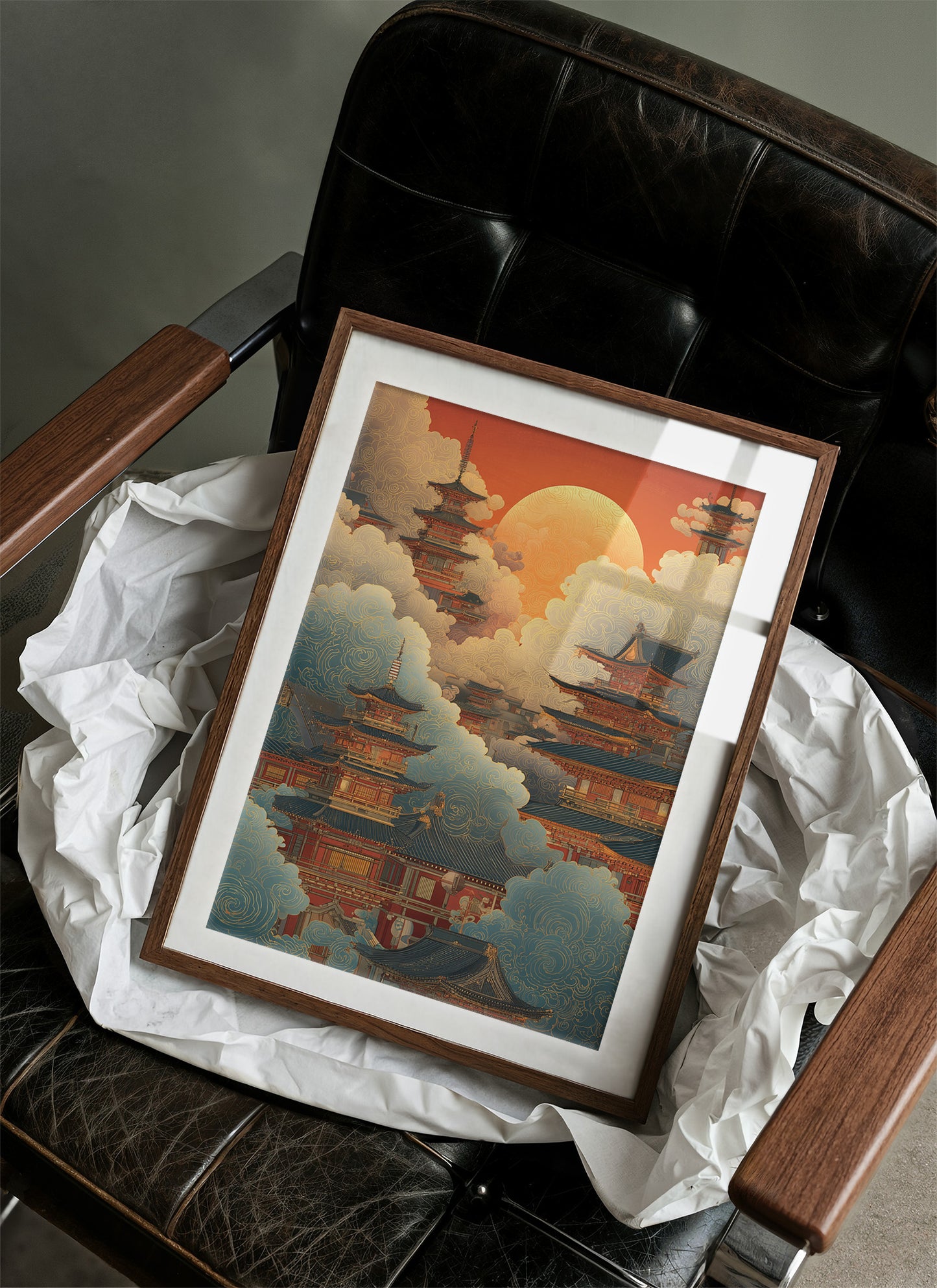 Sacred Temples Float Among Sunset Clouds