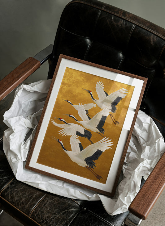 Cranes Dance In Golden Morning